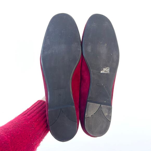 Pretty Ballerinas Burgundy Suede Black Tassel Loafers Preppy 41 Red Flats 10 - Picture 3 of 9